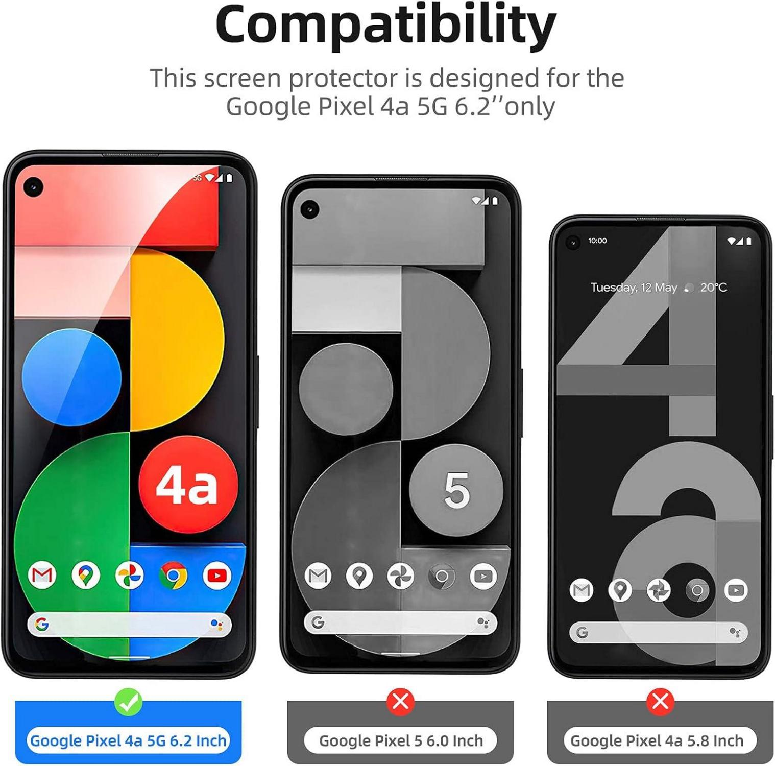 Panzer Schutz Glas für Google Pixel 4a 5G 2er Pack 9H Härte Displayfolie