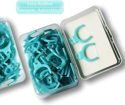 Zahnseidenhalter Halter Set +200 Extra-Reißfest-Aufsteckköpfe