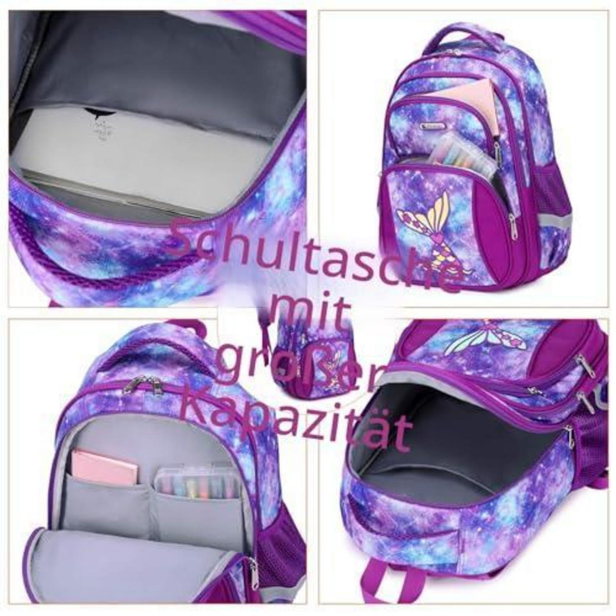 Kinderrucksack Meerjungfrau – Schulrucksack für Jungen & Mädchen 5-10 Jahre
