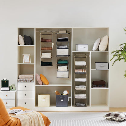 Hängeregal mit 5 Fächern, verstärkt, beige