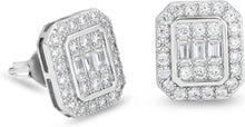 KRKC&CO Silber Ohrringe Herren Iced Out Zirkonia