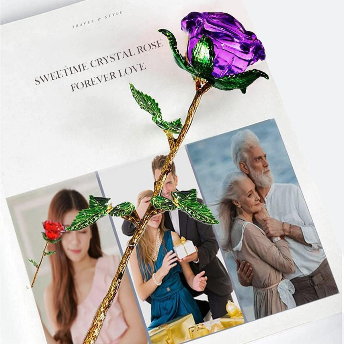 Kristall Rosa Rosen Geschenkbox Ewige Blume Muttertag Jahrestag Weihnachten