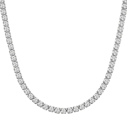 Damen Tennis-Halskette mit Zirkonia 46cm vergoldet Modeschmuck