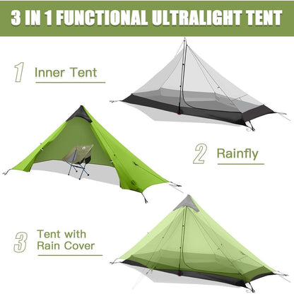 Ultraleichtes 1-Personen-Zelt, wasserdicht, für Radtouren und Trekking