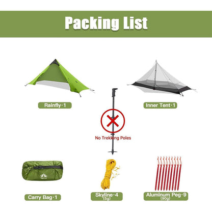 Ultraleichtes 1-Personen-Zelt, wasserdicht, für Radtouren und Trekking