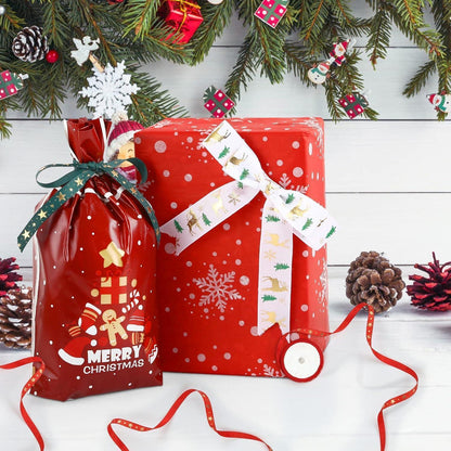 Weihnachtsband Geschenkband Deko Satinband 10 Rollen 5 Yards