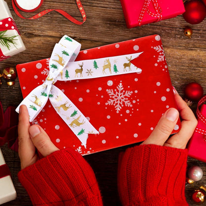 Weihnachtsband Geschenkband Deko Satinband 10 Rollen 5 Yards