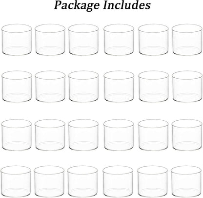 Romadedi Teelichthalter Glas 24er Set Votivkerzenhalter Tischdeko 4,6 x 4 cm
