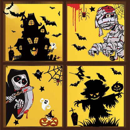 Halloween Fenster Aufkleber Dekoration 55stk Selbstklebendes
