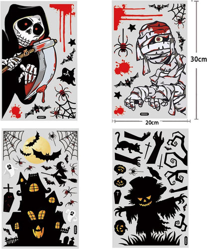 Halloween Fenster Aufkleber Dekoration 55stk Wasserdicht Selbstklebend