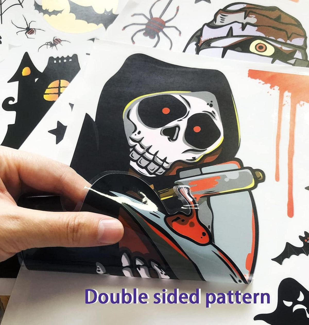 55stk Halloween Fenster Aufkleber Selbstklebend Wasserdicht