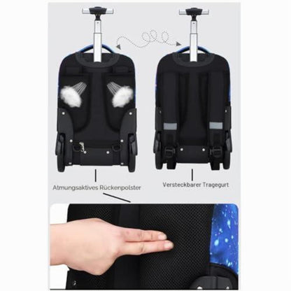 Schulrucksack mit Rädern Sternenhimmel – Kinderkoffer & Trolleybox