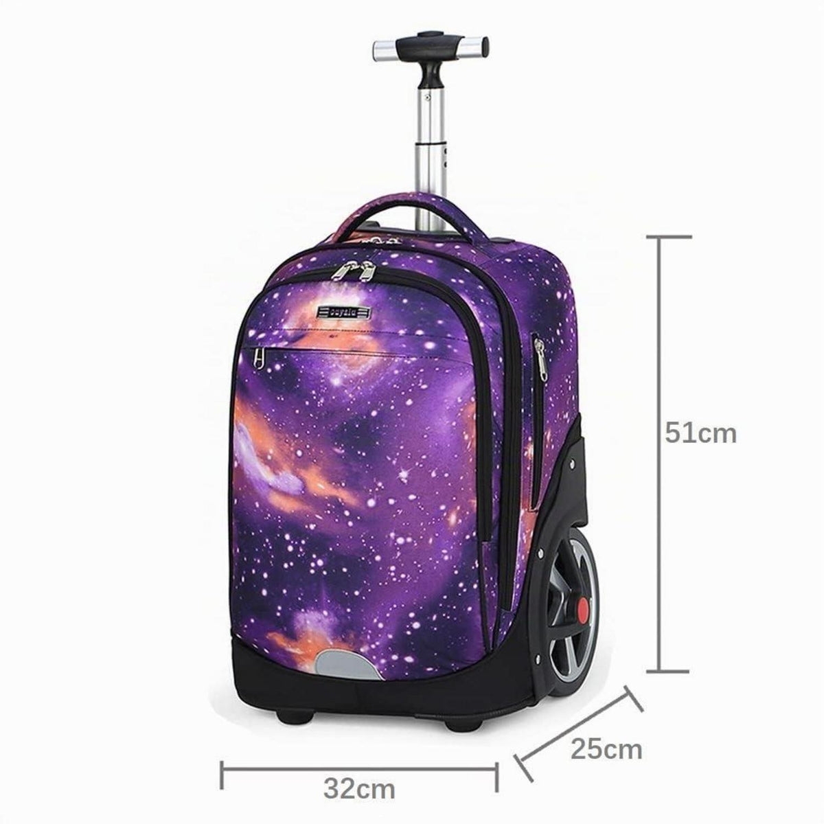Schulrucksack mit Rädern Sternenhimmel Lila – Kinderkoffer & Trolleybox