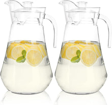 2er Set Kunststoff Krug 2L Clear Iced Water mit Deckel und Griff