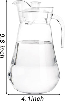 2er Pack 2L Clear Kunststoff Krug mit Deckel und Griff