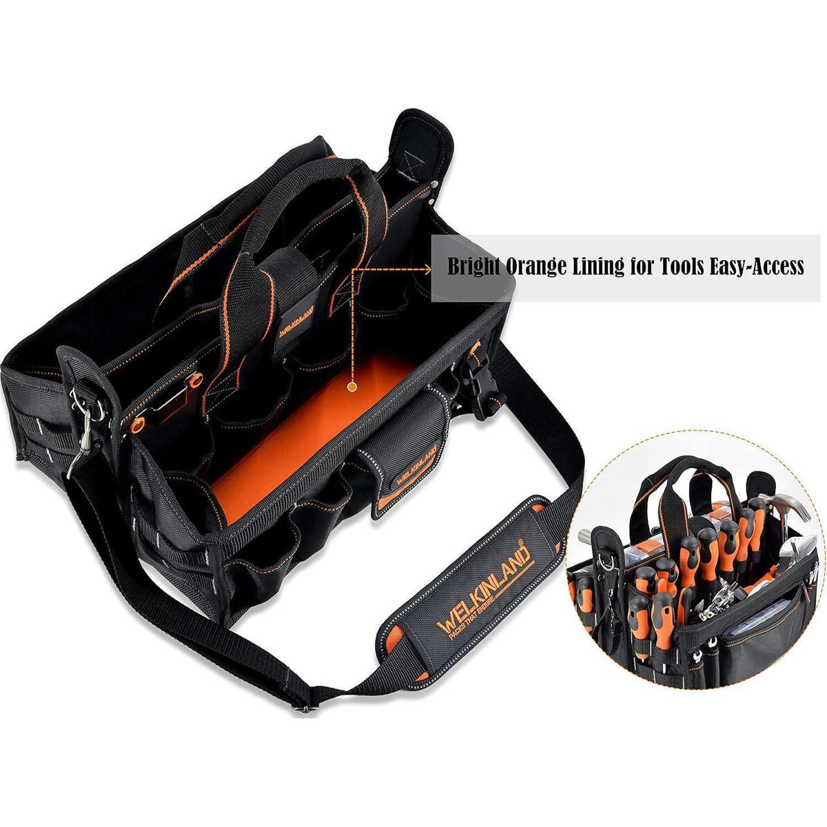 Werkzeugtasche Elektriker/HLK mit Steckdosen-Organizer