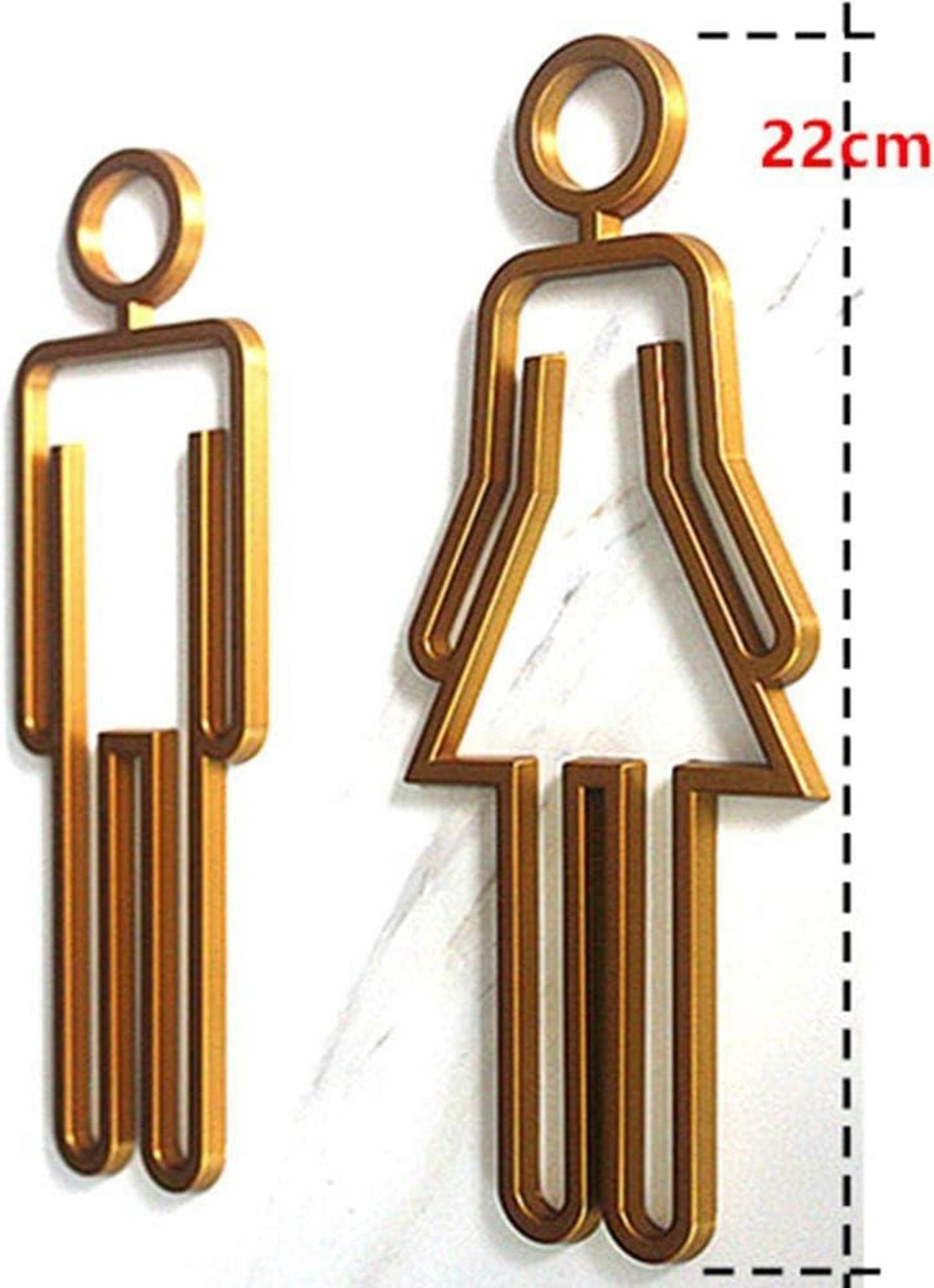 Unisex Toiletten-WC-Schilder Set Schwarz/Gold/Silber Acryl