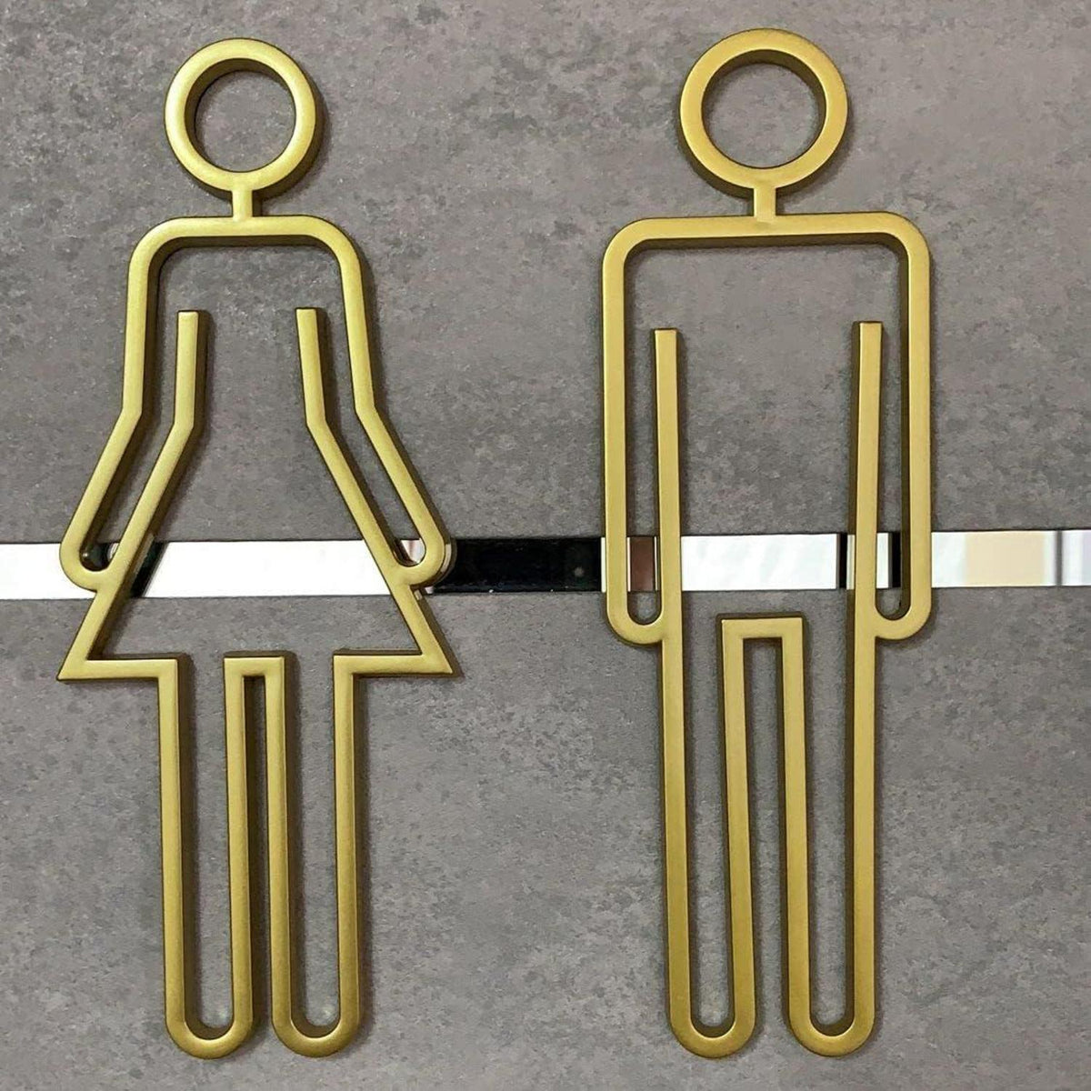 Toilettenschild Männer Frauen Symbol WC-Schild Schwarz Gold Silber