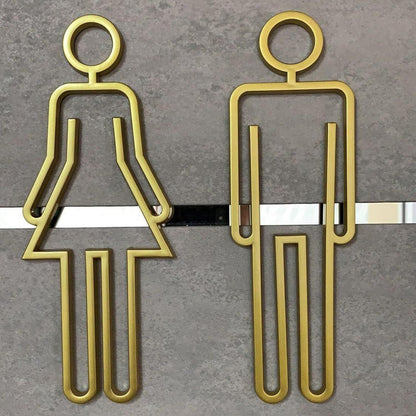 Toilettenschild Männer Frauen Symbol WC-Schild Schwarz Gold Silber