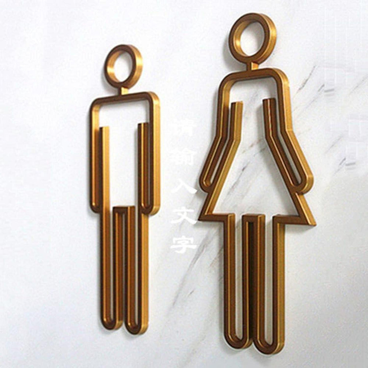 Toilettenschild Männer Frauen Symbol 22x9cm Acryl Schwarz Gold Silber