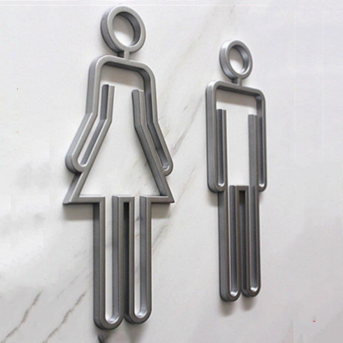 Männer Frauen Symbol Toilettenschild Schwarz Gold Silber 22x9cm