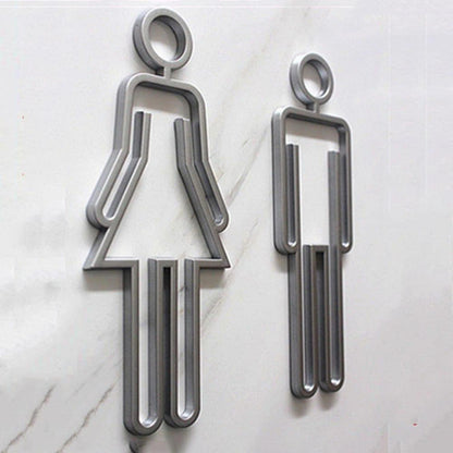 Männer Frauen Symbol Toilettenschild Schwarz Gold Silber 22x9cm