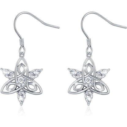 925 Sterling Silber Keltische Mond Ohrringe 17mm für Frauen