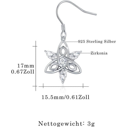925 Sterling Silber Keltische Mond Ohrringe 17mm für Frauen