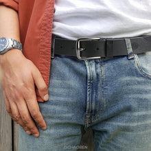 Herren Gürtel Schwarz 35mm für Jeans in Lederoptik