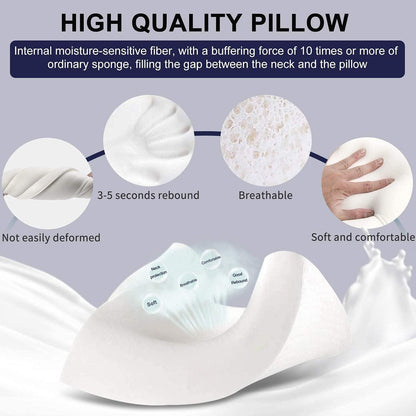 Ergonomisches Memory Foam Nackenstützkissen 60x35cm waschbarer Bezug
