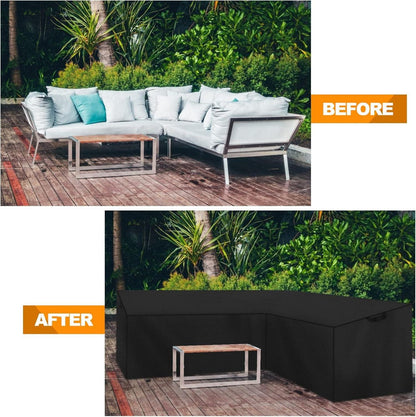 Gartenmöbel Abdeckung V-Form Lounge Rattan Sofa 250x250cm