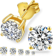 Moissanite Ohrstecker 925 Silber Damen VVS1 14K Gold Weißgold