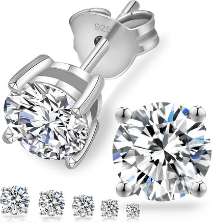 Moissanite Ohrstecker Silber Diamant VVS1 D 14K Gold 5,5mm