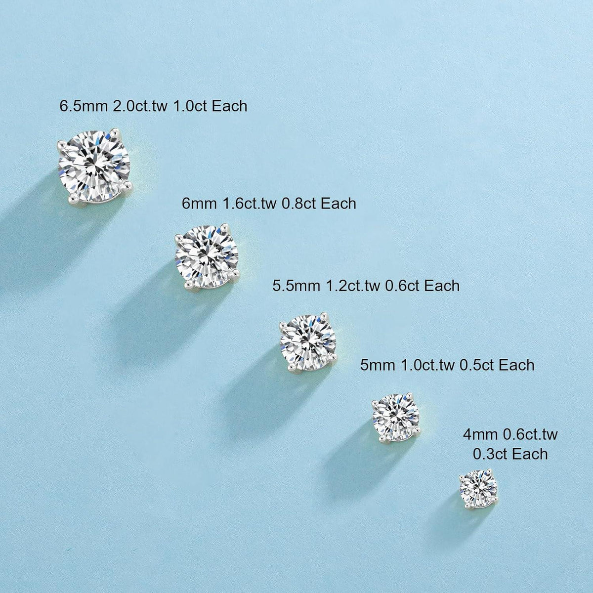 Moissanite Diamant Ohrringe 1,2 Karat Silber 925 Damen VVS1 D Farbe