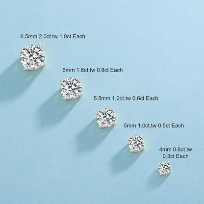Moissanite Diamant Ohrringe 1,2 Karat Silber 925 Damen VVS1 D Farbe