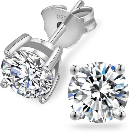 Moissanite Ohrringe Silber 925 Damen Diamant Ohrstecker VVS1 D 14K Gold 1,2ct