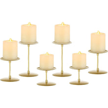 Metall Kerzenständer Gold 6er Set für Stumpenkerzen Vintage