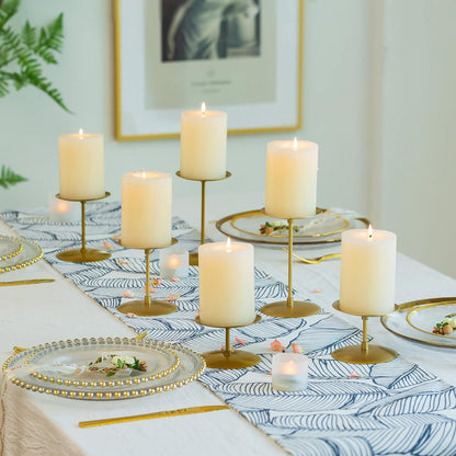 Metall Kerzenständer Gold 6er Set für Stumpenkerzen Vintage