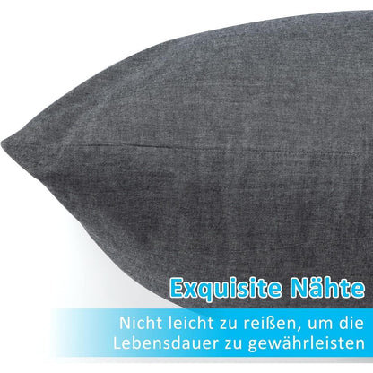 2er Set Kissenbezug 40x40 cm Dunkelgrau - Gewaschene