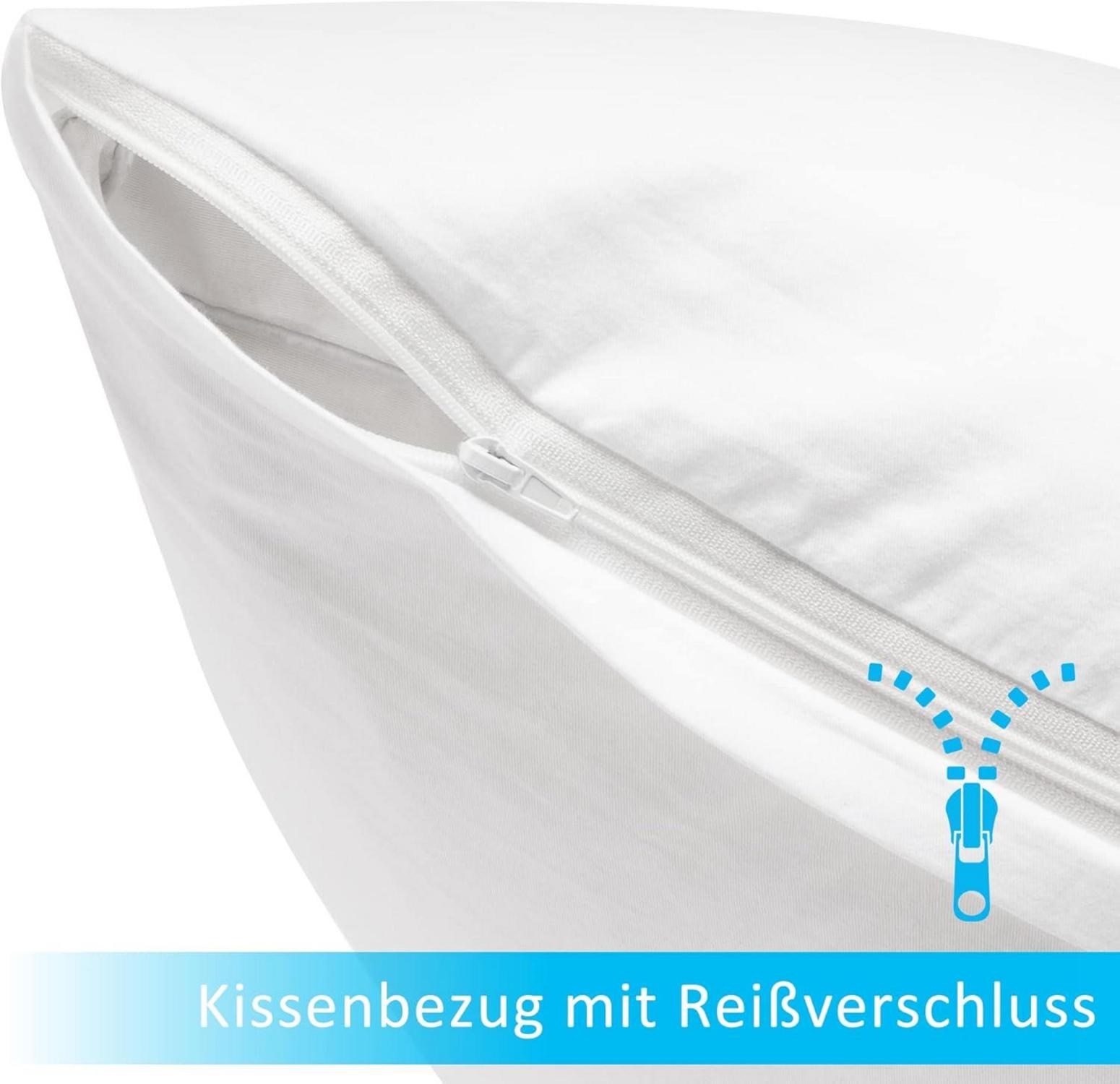 Kissenbezug 2er Set 40x40 cm Weiß Baumwolle Reißverschluss