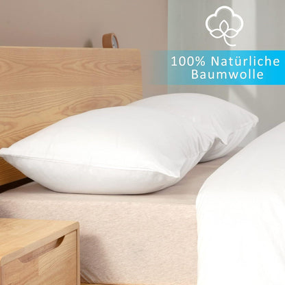 Kissenbezug 2er Set 100% Baumwolle Weiß 40x80cm