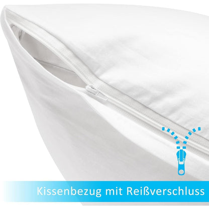 Kissenbezug 2er Set 100% Baumwolle Weiß 40x80cm