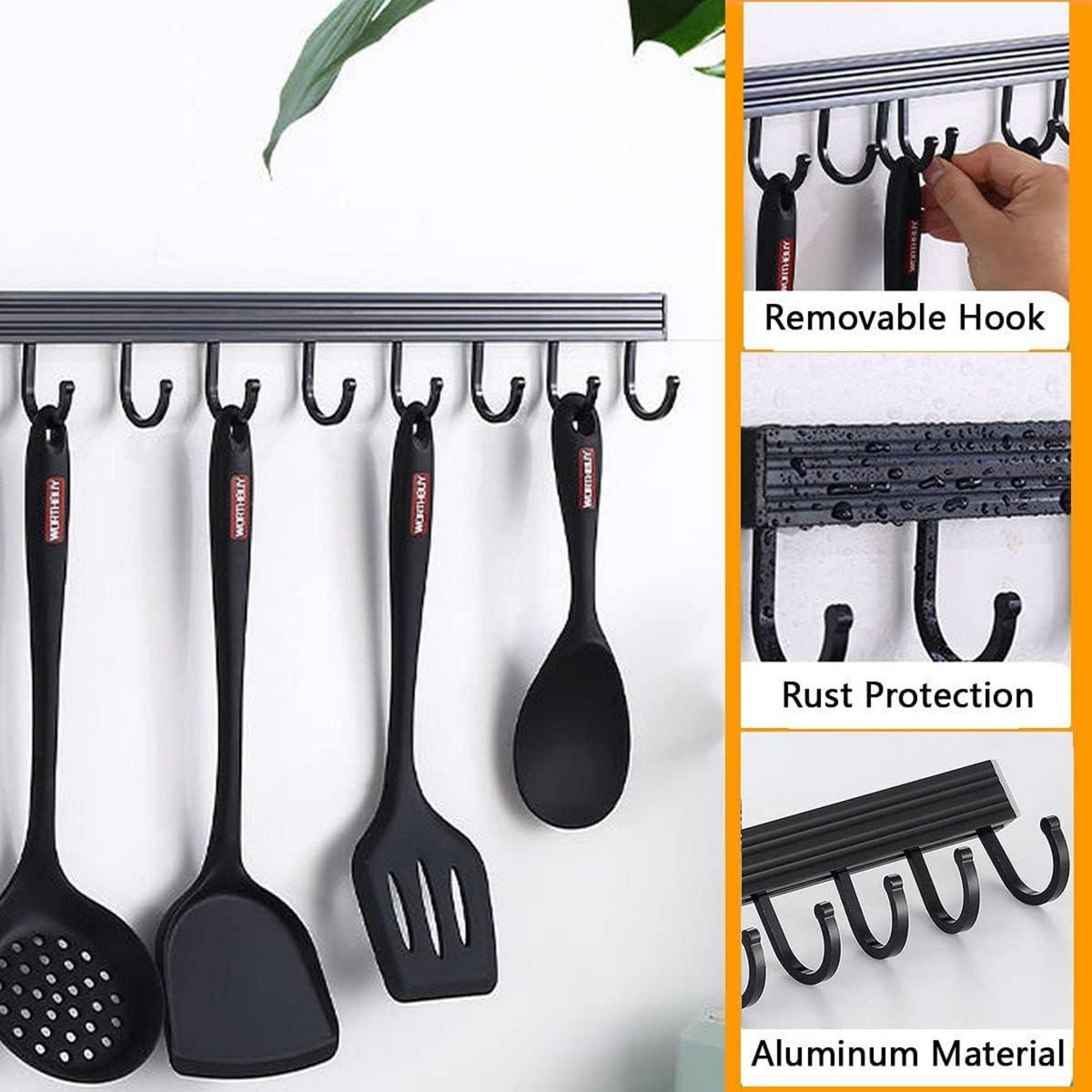 Gewürzregal Wand hängend ohne Bohren 2er Set Edelstahl 35 x 12 x 5,7 cm
