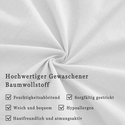 Kissenbezug 80x80 cm Weiß Baumwolle mit Reißverschluss 2er