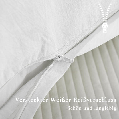 Kissenbezug 80x80 cm Weiß Baumwolle mit Reißverschluss 2er