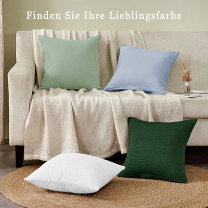 Kissenbezug 80x80 cm Weiß Baumwolle mit Reißverschluss 2er