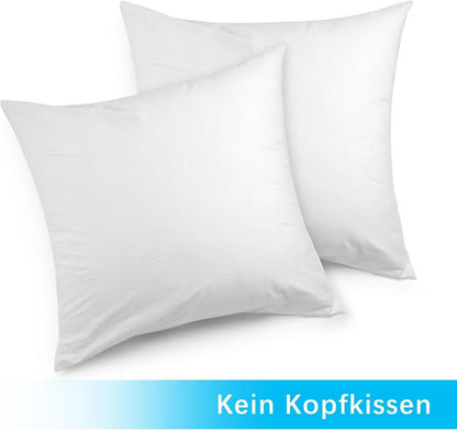 2er Set Kissenbezug 80x80cm - Gewaschene Baumwolle Weiß mit