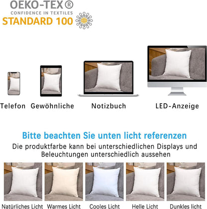 Kissenbezug 2er Set 80x80 cm Gewaschene Baumwolle Weiß Reißverschluss