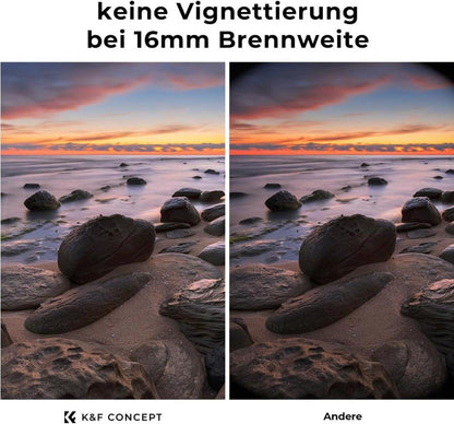 55mm ND-Filter Variabler ND2-ND400 (1-9 Stop) Slim Neutral Graufilter K&F