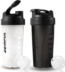 Protein Shaker 750 ml BPA frei mit Kugel 2er Pack